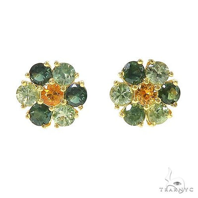 Jungle Sapphire Flower Earrings 67047 - Image 1