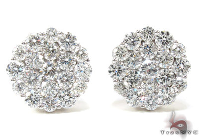 Flower Diamond Stud Earrings 21049 - Image 1