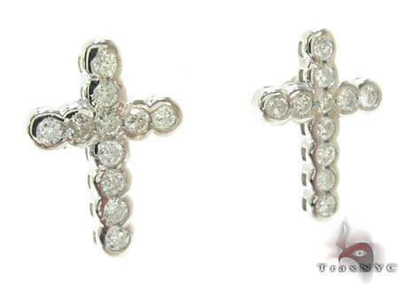 Diamond Cross Crucifix Earrings 22123 - Image 2