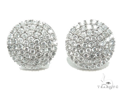 14K Gold Dome Diamond Earrings 9096 - Image 1