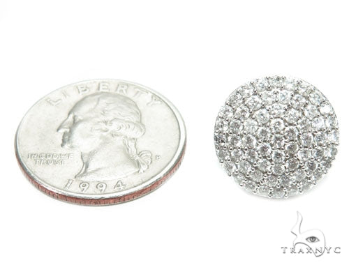 14K Gold Dome Diamond Earrings 9096 - Image 5