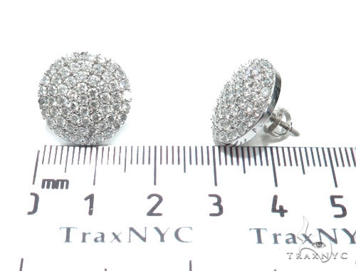 14K Gold Dome Diamond Earrings 9096 - Image 6