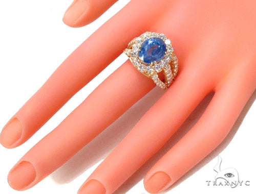 Ladies Light Blue Sapphire Ring 36328 - Image 9