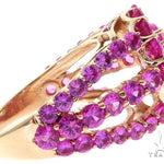 Ladies Pink Sapphire Halo Flower Ring 57698 - Image 4