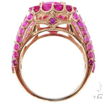 Ladies Pink Sapphire Halo Flower Ring 57698 - Image 6