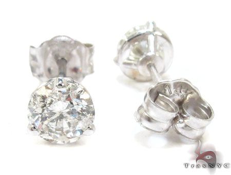 Ladies Prong Diamond Stud Earrings 22081 - Image 2