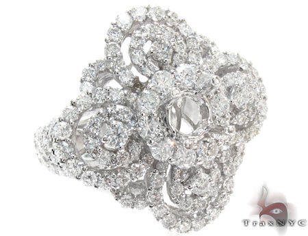 Ladies Prong Pave Diamond Semi Mount Ring 22329 - Image 1