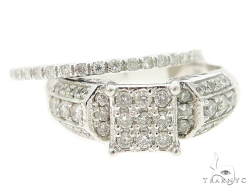 Square Head Diamond Engagement Ring Set 5463 - Image 1