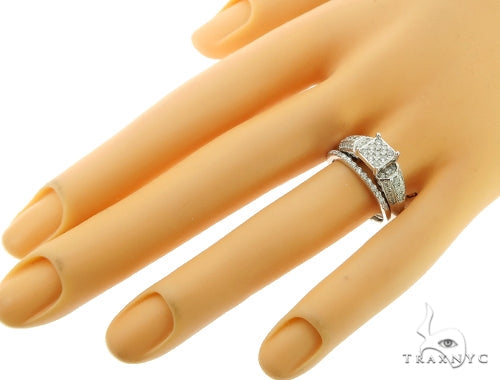 Square Head Diamond Engagement Ring Set 5463 - Image 9