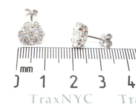 Ladies White Gold Prong Diamond Earrings 21123 - Image 5