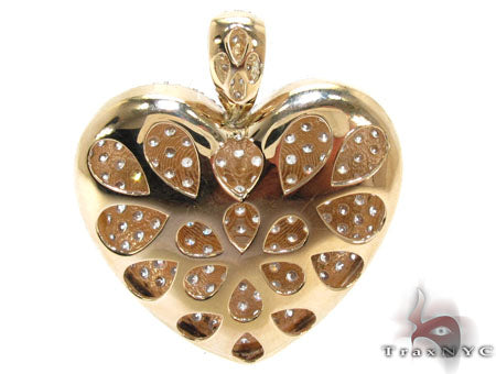 Ladies Yellow Gold Bubble Heart Pendant 20736 - Image 4
