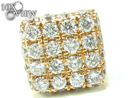 Mens Yellow Gold Prong Diamond Earrings 21077 - Image 3