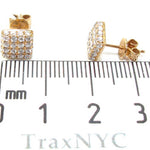 Mens Yellow Gold Prong Diamond Earrings 21077 - Image 5