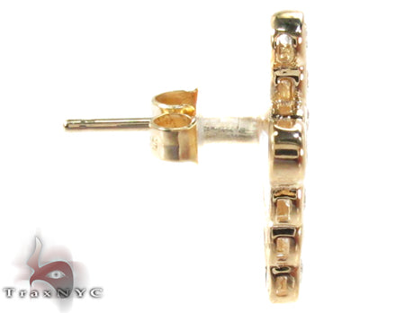 Ladies Yellow Gold Diamond Cross Crucifix Earrings 26929 - Image 4