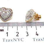 Ladies Yellow Gold Diamond Heart Earrings 20890 - Image 5