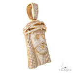 Large 14K Gold Diamond Jesus Pendant 67742 - Image 2