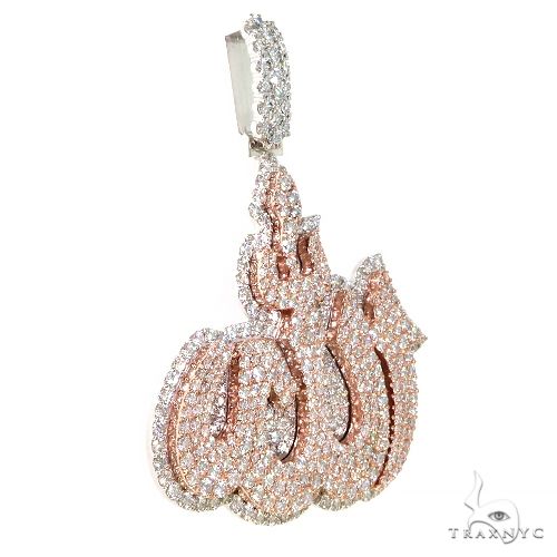 Large 2 Tone Diamond Allah Pendant 67361 - Image 2