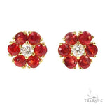 Lover's Petal Sapphire Diamond Flower Earrings Large 66900 - Image 1
