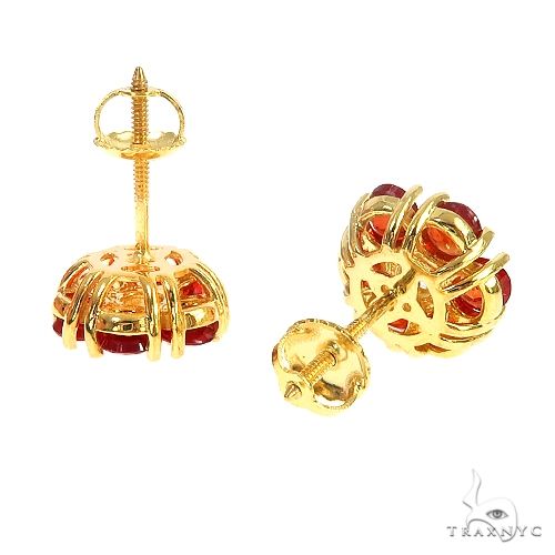 Lover's Petal Sapphire Diamond Flower Earrings Large 66900 - Image 3