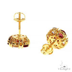 Large Candy Cane Sapphire Diamond Earrings 66975 - Image 3