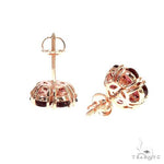 Large Crimson Sapphire Diamond Flower Earrings 66898 - Image 3