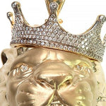 Large Diamond Crown Lion Head Pendant 66264 - Image 4