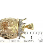 Large Diamond Crown Lion Head Pendant 66264 - Image 6