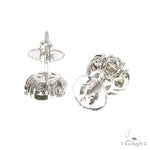 Large Forest Green Diamond Sapphire Flower Earrings 67044 - Image 3