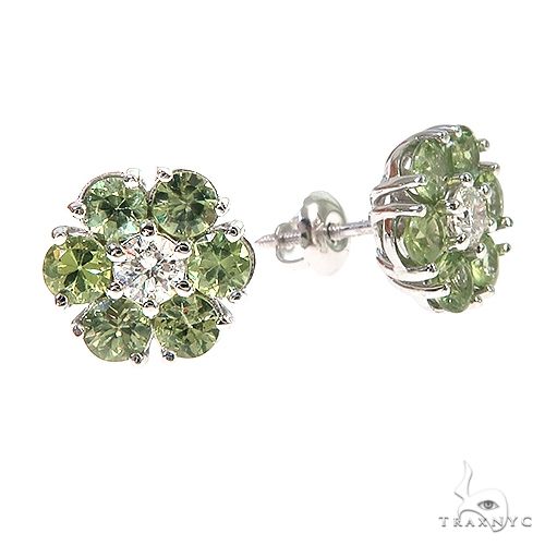 Meadow Bloom Sapphire Diamond Earrings Large 66902 - Image 2