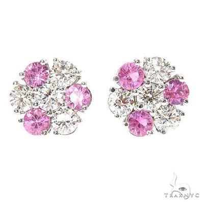 Large Majesty Sapphire Flower Earrings 67215 - Image 1