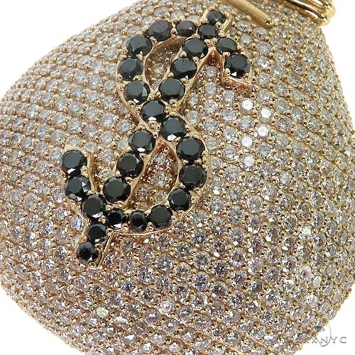 Large Money Bag Diamond Pendant 68663 - Image 4
