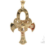 Large 14K Yellow Gold TraxNYC's Mystique Ankh Cross Crucifix 57694 - Image 1