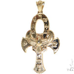 Large 14K Yellow Gold TraxNYC's Mystique Ankh Cross Crucifix 57694 - Image 4