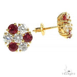 Large Peppermint Sapphire Diamond Earrings 66976 - Image 2