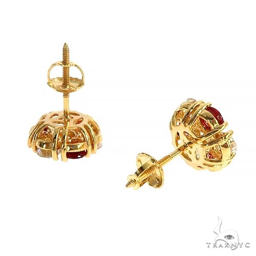 Large Peppermint Sapphire Diamond Earrings 66976 - Image 3