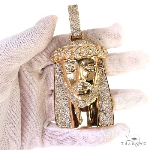 Large Size Jesus Diamond Pendant 68905 - Image 7