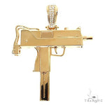 Large Uzi submachine Gun Diamond Pendant 68886 - Image 1