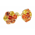 Large Fire Sapphire Flower Earrings 66770