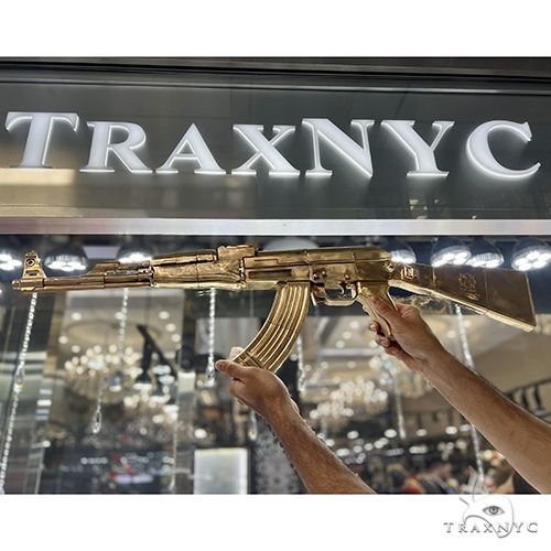 Life Size  Ak 47 Recreated in Brass -Not Real Weapon 69074 - Image 7