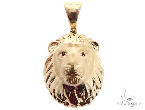 Small Lion Head Pendant with Ruby Eyes 64027 - Image 1