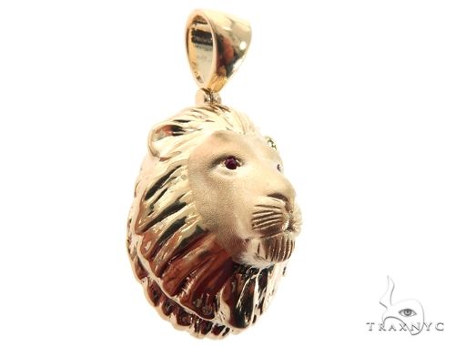 Small Lion Head Pendant with Ruby Eyes 64027 - Image 2