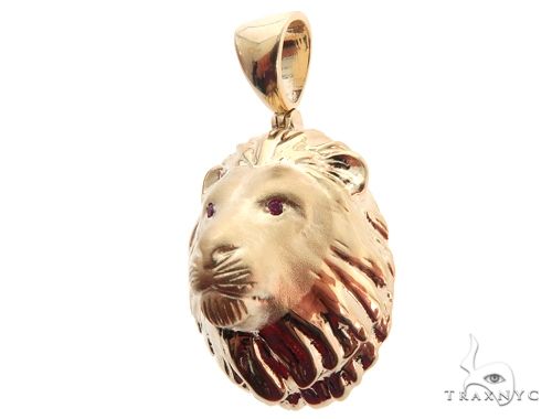 Small Lion Head Pendant with Ruby Eyes 64027 - Image 3
