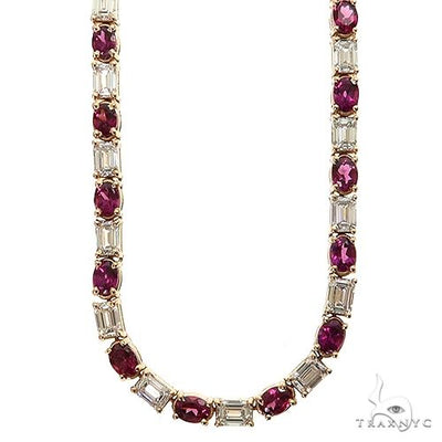 Lush Oval Orchid Tennis Necklace 69551 - Image 1