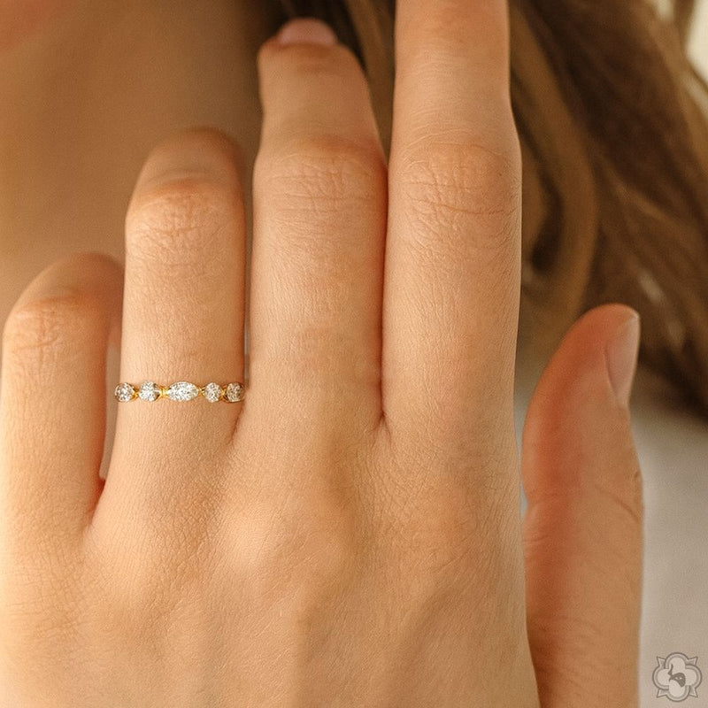 Marquise and Round Diamond Band 2.5mm  70820 - Image 5