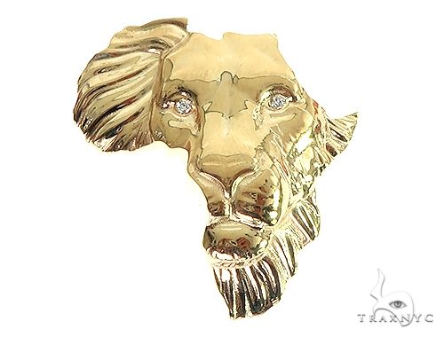Medium  African Lion Face Pendant 66346 - Image 1
