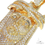 Medium 14K Gold Diamond Jesus Pendant 67778 - Image 3