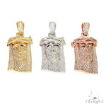 Medium 14K Gold Diamond Jesus Pendant 67778 - Image 7