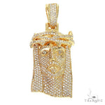 Medium 14K Gold Diamond Jesus Pendant (Lab) 69463 - Image 1