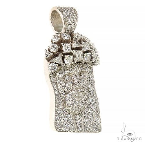 Medium Jesus Head Diamonds on The Crown Pendant 68011 - Image 2