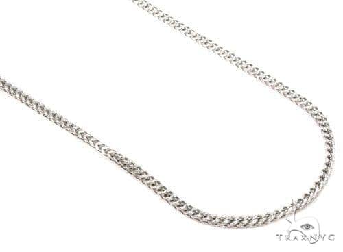 Mens 10k Hollow White Gold Franco Chain 18 Inches 2mm   65750 - Image 1